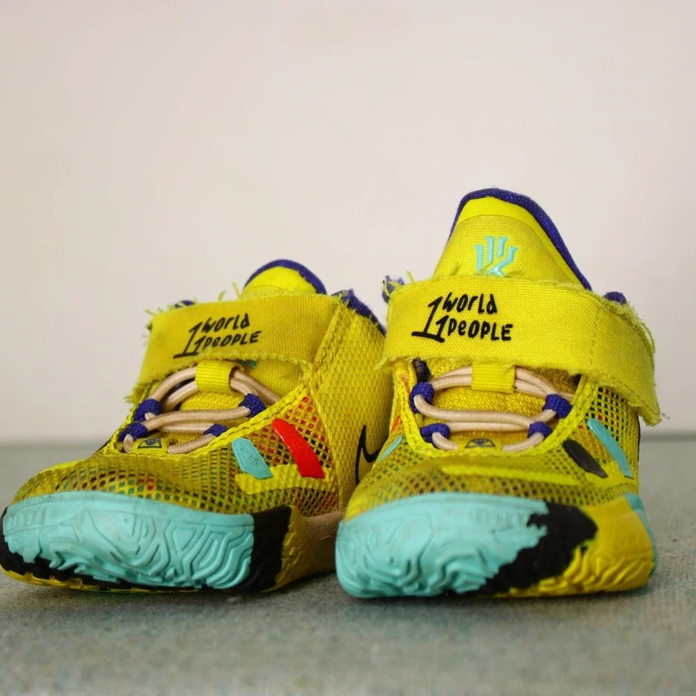 Nike Kyrie 7 Yellow Strike World People Toddler Sneakers Shoes CT4980-700 Sz 5c